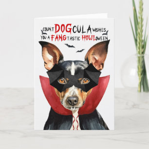 Cartes Pour Fêtes Annuelles Rat Terrier Chien Drôle Nombre DOGcula Halloween