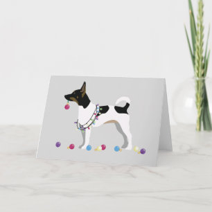 Cartes Pour Fêtes Annuelles Rat Terrier Silhouette Design de Noël