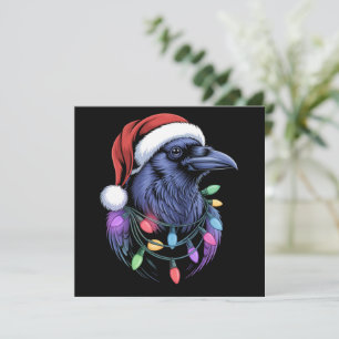 Cartes Pour Fêtes Annuelles Raven Père Noël Éclairage de l'arbre de Noël Xmas 