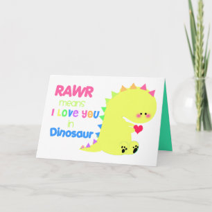 Cartes Pour Fêtes Annuelles RAWR signifie que je vous aime dans Dinosaur Card 