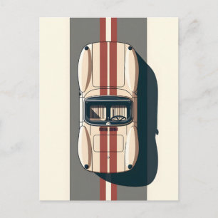 Cartes Pour Fêtes Annuelles Rayure de voiture de course rétro minimaliste