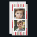 Cartes Pour Fêtes Annuelles Rayures Aquarelle Photo<br><div class="desc">Célébrez la joie de la saison des fêtes avec notre carte de vœux Watercolor Stripes Holiday Card, un mélange parfait d'élégance et de charme personnel. Cette carte magnifiquement conçue présente un motif de rayures à l'aquarelle saisissant dans une palette harmonieuse de rouge, rose, sauge, or et gris, créant un arrière-plan...</div>