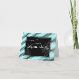 Cartes Pour Fêtes Annuelles Rayures bleues et noires