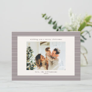 Cartes Pour Fêtes Annuelles Rayures Fleur de Prunier Foncé pour Noël avec Phot