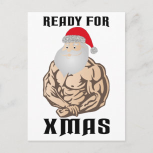 Cartes Pour Fêtes Annuelles Ready for christmas muscle Santa Claus