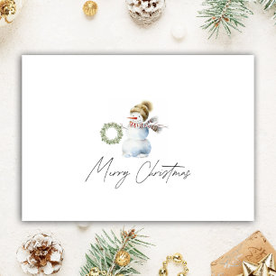 Cartes Pour Fêtes Annuelles Réalisateur de Noël personnalisé Aquarelle Snowman