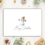 Cartes Pour Fêtes Annuelles Réalisateur de Noël personnalisé Aquarelle Snowman<br><div class="desc">My Personalized Christmas Realtor Watercolor Snowman Holiday Card est la meilleure façon de rester connecté cette saison de vacances.</div>