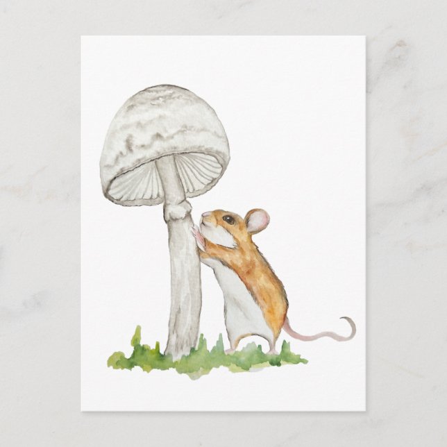 Cartes Pour Fêtes Annuelles Réalisez une souris et un champignon de champ amus (Devant)