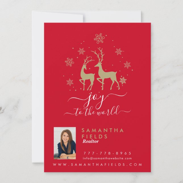 Cartes Pour Fêtes Annuelles Realtor Christmas Postcard - Joy to the world! (Devant)