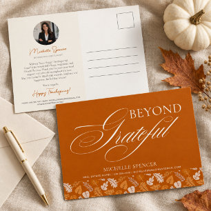 Cartes Pour Fêtes Annuelles Realtor Client Thanksgiving Photo Élégant