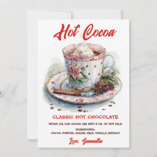 Cartes Pour Fêtes Annuelles Recette de Chocolat Chaud Personnalisé