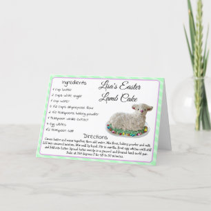 Cartes Pour Fêtes Annuelles Recette de gâteau d'agneau Salutation de Pâques Ca