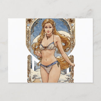 Cartes Pour Fêtes Annuelles Recherche Blonde V2 Mucha Style Art
