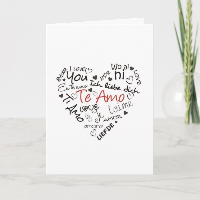 CARTES POUR FÊTES ANNUELLES RECHERCHÉ DE DIRE ***JE T'AIME*** (Devant)