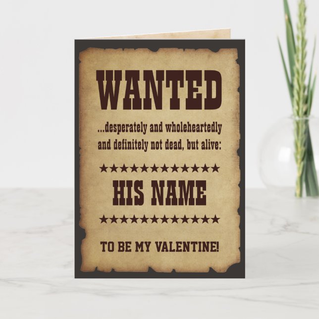 Cartes Pour Fêtes Annuelles RECHERCHÉ d'être ma Saint Valentin (Devant)