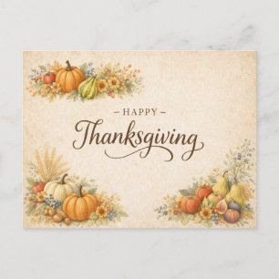 Cartes Pour Fêtes Annuelles Récolte d'automne élégante Joyeux Thanksgiving 