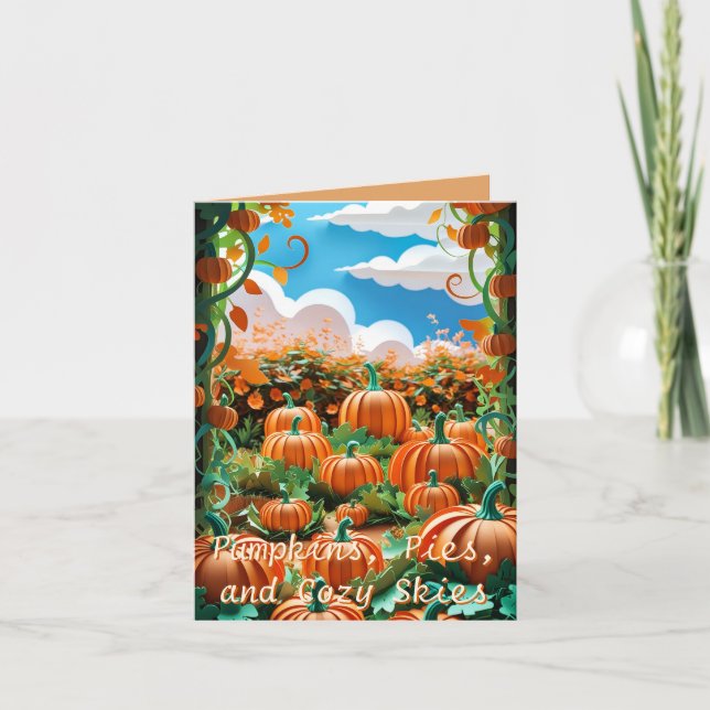 Cartes Pour Fêtes Annuelles Récolte de patchs citrouille (Devant)