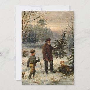 Cartes Pour Fêtes Annuelles Récolte de sapin de Noël époque victorienne vintag