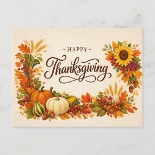 Cartes Pour Fêtes Annuelles Récolte rustique d'automne Joyeux Thanksgiving