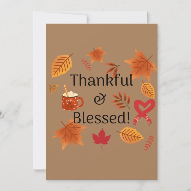 Cartes Pour Fêtes Annuelles Reconnaissant & Bénis ! (Devant)