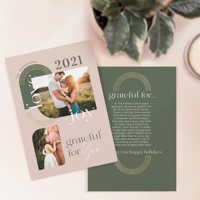 Cartes Pour Fêtes Annuelles Reconnaissant Pour Vous Arche Géométrique Moderne  (Créateur téléchargé)