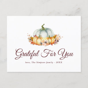 Cartes Pour Fêtes Annuelles Reconnaissant pour vous   Thanksgiving