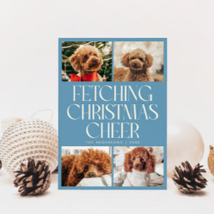 Cartes Pour Fêtes Annuelles Récupération de la Joie de Noël Photo de Chien Ble