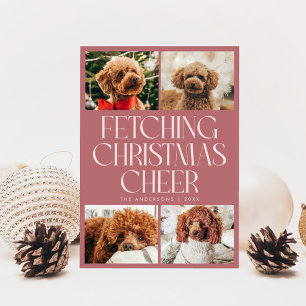 Cartes Pour Fêtes Annuelles Récupération de la Joie de Noël Photo de Chien Ros