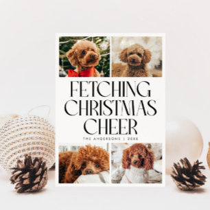 Cartes Pour Fêtes Annuelles Récupération de la photo de chien Joie de Noël Bla