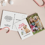 CARTES POUR FÊTES ANNUELLES RÉCUPÉRATION D'OR SANTA HAT CHRISTMAS PHOTO UNIQUE<br><div class="desc">Nos cartes postales de Noël d'inspiration Golden Retriever ont une aquarelle de Golden Retriever dans les chapeaux de Santa et un drôle de bonhomme de neige et la citation "Joyeux Noël" dans la police de caractères rouge. Ajoutez votre photo de chien ou un portrait de famille avec votre animal de...</div>