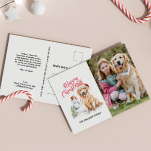 CARTES POUR FÊTES ANNUELLES RÉCUPÉRATION D'OR SANTA HAT CHRISTMAS PHOTO UNIQUE