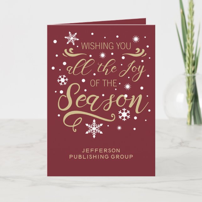 Cartes Pour Fêtes Annuelles Red and Gold Elegant Entreprise moderne vacances (Devant)