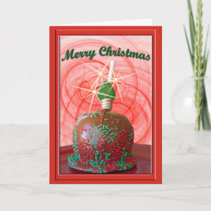 Cartes Pour Fêtes Annuelles Red and Green Sprinkled Caramel Apple