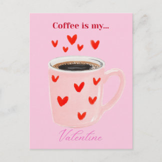 Cartes Pour Fêtes Annuelles Red and Pink Coffee Love