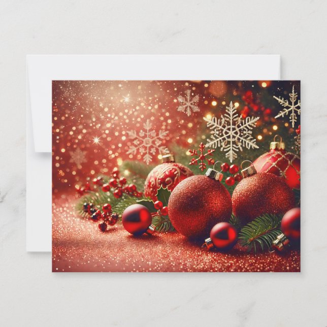 Cartes Pour Fêtes Annuelles  Red and White Christmas Tree Design (Devant)
