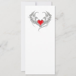 Cartes Pour Fêtes Annuelles Red Angel Coeur avec ailes
