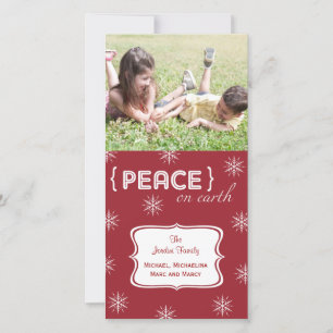Cartes Pour Fêtes Annuelles Red Background Peace On Earth Photo Holiday Card