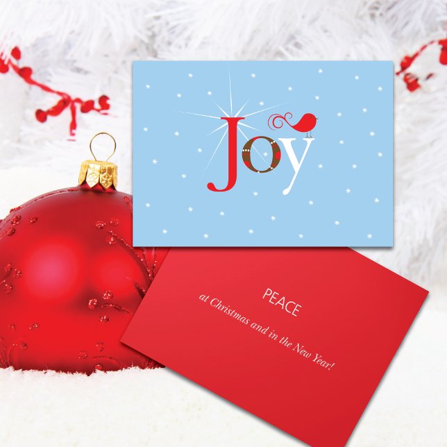Cartes Pour Fêtes Annuelles Red Bird Joy Snow (Créateur téléchargé)