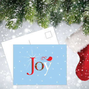 Cartes Pour Fêtes Annuelles Red Bird Joy Snowflakes