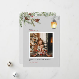 Cartes Pour Fêtes Annuelles Red Bird Winter Folid Photo Noël 