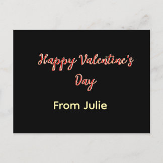Cartes Pour Fêtes Annuelles Red black happy Valentine's day from name stylish