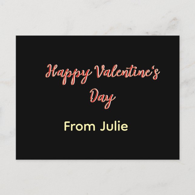 Cartes Pour Fêtes Annuelles Red black happy Valentine's day from name stylish  (Devant)
