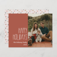 Red Boho Polka Dot Joyeuses Vacances Simple Photo