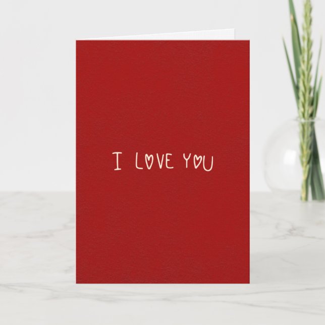 Cartes Pour Fêtes Annuelles Red card with I Love You Valentines Card (Devant)