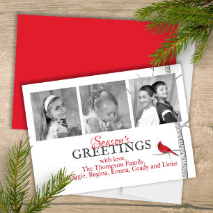 Cartes Pour Fêtes Annuelles Red Cardinal Woodland Winter Tree Multi Photo