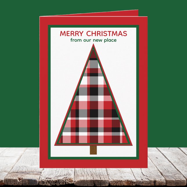 Cartes Pour Fêtes Annuelles Red Change of Address Holiday Moving Announcement  (Créateur téléchargé)