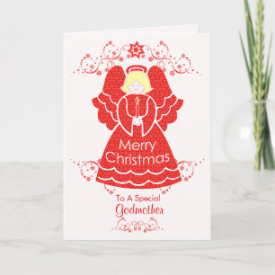 Cartes Pour Fêtes Annuelles Red Christmas Angel pour Godmère
