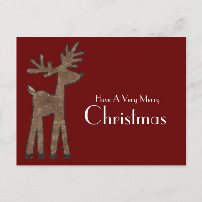 Cartes Pour Fêtes Annuelles Red Christmas Reindeer (Devant)