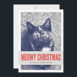 Cartes Pour Fêtes Annuelles Red Cute Meowy Noël Animaux de compagnie Photo Pla<br><div class="desc">Ces cartes de fin de année "Meowy Christmas" sont festifs,  élégants et parfaits pour cette saison de Noël !</div>