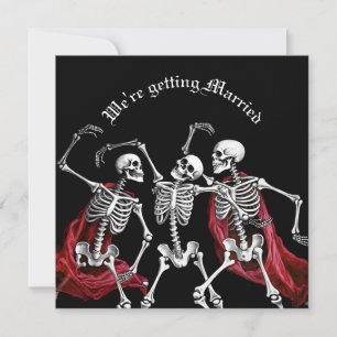 Cartes Pour Fêtes Annuelles Red Death Dancing Skeletons Mariage gothique